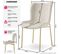 Lot de 2 Chaises Rembourrées Tessa - Velours Beige/doré