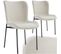 Lot de 2 Chaises Rembourrées Tessa - Tissu Blanc Cassé/noir