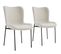 Lot de 2 Chaises Rembourrées Tessa - Tissu Blanc Cassé/noir