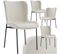 Lot de 4 Chaises Rembourrées Tessa - Tissu Blanc Cassé/noir