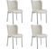 Lot de 4 Chaises Rembourrées Tessa - Tissu Blanc Cassé/noir