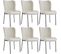 Lot de 6 Chaises Rembourrées Tessa - Tissu Blanc Cassé/noir