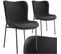 Lot de 2 Chaises Rembourrées Tessa - Tissu Noir/noir