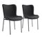 Lot de 2 Chaises Rembourrées Tessa - Tissu Noir/noir