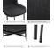 Lot de 2 Chaises Rembourrées Tessa - Tissu Noir/noir