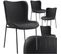 Lot de 4 Chaises Rembourrées Tessa - Tissu Noir/noir