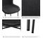 Lot de 4 Chaises Rembourrées Tessa - Tissu Noir/noir