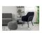 Chaise Déco En Velours "amino" 86cm Noir et Gris