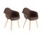 Lot De 2 Chaises Design "winston" 80cm Marron