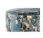 Pouf Design Marbré "gipsy" 46cm Bleu Foncé