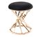 Tabouret Design "wesley" 49cm Noir et Or Rose