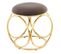 Tabouret Design "whitney" 45cm Taupe et Or