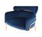Chaise Design En Velours "corey" 79cm Bleu