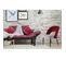 Lot De 2 Chaises En Velours "courtney" 83cm Rouge et Or