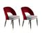 Lot De 2 Chaises En Velours "courtney" 83cm Rouge et Or