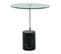 Table D'appoint En Marbre "rosario" 50cm Argent et Noir