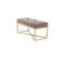 Banc En Velours Design "diaz" 90cm Taupe et Or