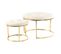 Lot De 2 Tabourets Design "myla" 60cm Ivoire et Or