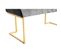 Banc Design En Velours "rare" 100cm Gris et Or