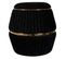 Pouf Matelassé Design "doric" 53cm Noir et Or