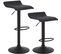 Lot De 2 Tabourets De Bar Réglable En Hauteur Chaise De Bar-Rotatif À 360 Dégrées-noir