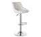 Tabouret De Bar En Cuir Artificiel Avec Dossier-tabouret Ajustables En Hauteur(84-106cm)-blanc