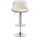 Tabouret De Bar En Similicuir Tabouret Pour Bar-bistro Avec Repose-pied-siège Hauteur Réglable-crème