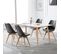 Lot De 6 Chaises De Salle À Manger. Pied En Bois. Assise En Similicuir. Style Nordique. Gris