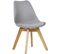 Lot De 6 Chaises De Salle À Manger. Pied En Bois. Assise En Similicuir. Style Nordique. Gris