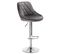 1xtabouret De Bar En Velours Assise-tabourets Réglable-gris Foncé-siège 35 X 38 Cm