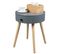 Table De Chevet Plateau En Mdf.table Basse Avec 2 Compartiments Rangement.38x38x48cm.gris