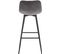 6x Tabouret De Bar Chaise De Bar  En Velours Avec Pieds Et Repose-pieds En Métal Gris Foncé