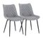 2x Chaises De Salle À Manger En Similicuir - 46x40 5x85 5cm - Pieds En Métal- Gris