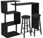 Table De Bar Rotatif + Lot De 2 Tabourets De Bar Structure En Métal Plateau En Mdf-noir