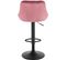 Lot De 2 Tabourets De Bar Siège Bien Rembourré En Velours -hauteur Réglable Pieds En Métal-rose