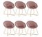 6xchaises De Salle À Manger Siège En Velours Fauteuil De Salon Pieds en Métal Rose