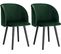 2x Chaise De Cuisine En Velours Fauteuil De Repas Salle À Manger Scandinave Vert Foncé