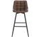 Lot De 2 Tabourets De Bar Avec Repose-pieds-tabourets Bar-bistro-en Similicuir + Métal-brun