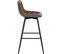 Lot De 2 Tabourets De Bar Avec Repose-pieds-tabourets Bar-bistro-en Similicuir + Métal-brun