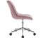 Tabouret De Bureau À Roulettes-chaise De Bureau-tabouret De Travail En Velours-pivotant 360°-rose