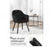 Chaise De Salle À Manger En Velours Surface + Bois Noir Chaise De Relax Chaise De Salon Noir