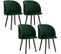 4x Chaise De Cuisine En Velours Fauteuil De Repas Salle À Manger Scandinave Vert Foncé