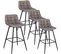 Lot De 4 Tabourets De Bar Avec Repose-pieds-tabourets Bar-bistro-en Similicuir + Métal-gris