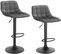 Lot De 2 Tabourets De Bar En Velours Et Métal-chaises De Comptoir  Et Rotatif-gris Foncé