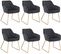 6xchaises De Salle À Manger En Velours Chaises De Cuisine Pieds En Métal Gris Foncé