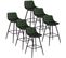 6x Tabouret De Bar Chaise De Bar  En Velours Avec Pieds Et Repose-pieds En Métal Vert Foncé