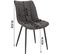 4xchaises De Salle À Manger Chaises De Cuisine  En Tissu simili-cuir + Métal Gris Foncé