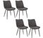 4xchaises De Salle À Manger Chaises De Cuisine  En Tissu simili-cuir + En Métal Gris Foncé