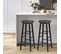 Lot De 4 Tabourets De Bar.tabouret Bistrot.stable Et Durable.surface D'assise En Mdf.noir+rouille