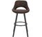 4xtabourets De Bar En Tissu simili-cuir Chaises De Bar Structure En Bois Massif Brun Foncé